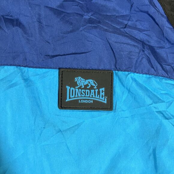 Vintage Lonsdale London Black Blue Full Zip Windbreaker Jacket Men's Size Small - Picture 6 of 10